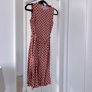 Zara peach polka dots midi dress